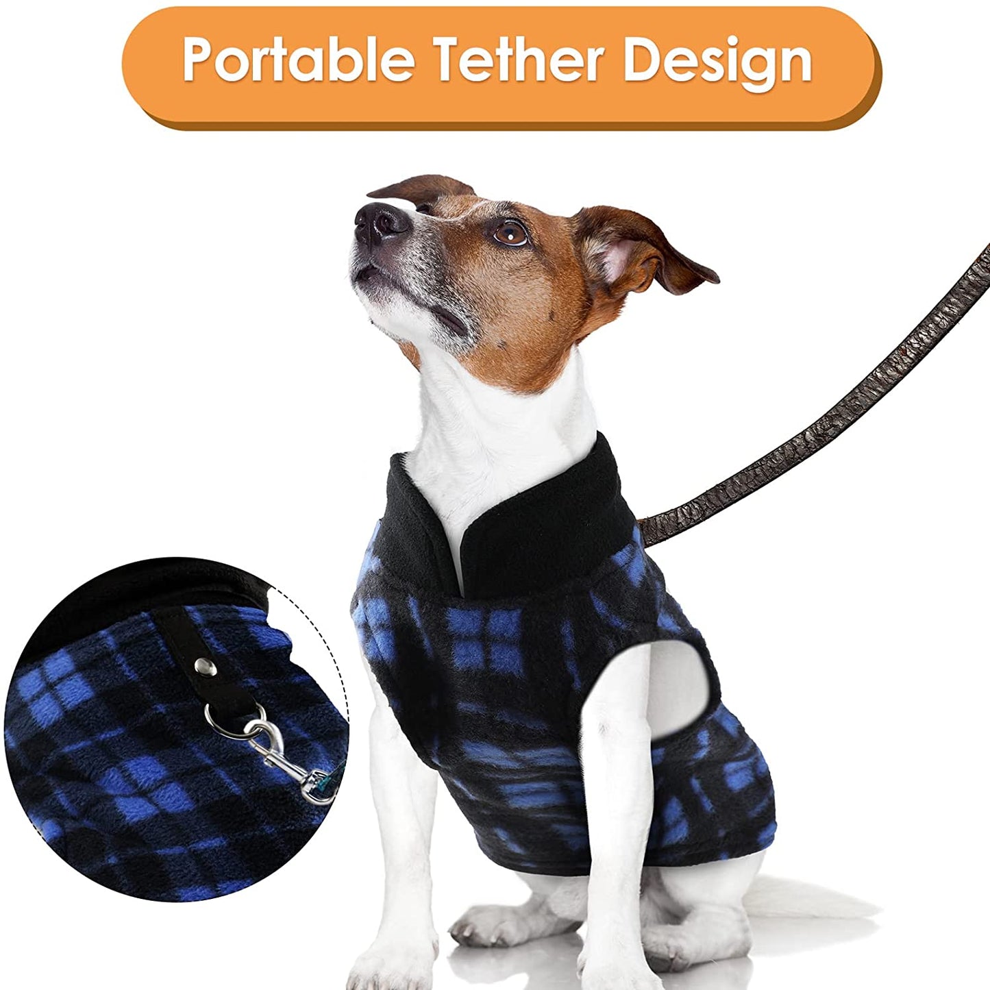 Hamify Fleece Vest Dog Sweater Set of 4 Buffalo Plaid Dog Pullover Warm Jacket Winter Pet Clothes with Leash Ring for Small Dog Cat (Small) Animals & Pet Supplies > Pet Supplies > Dog Supplies > Dog Apparel Geyoga   