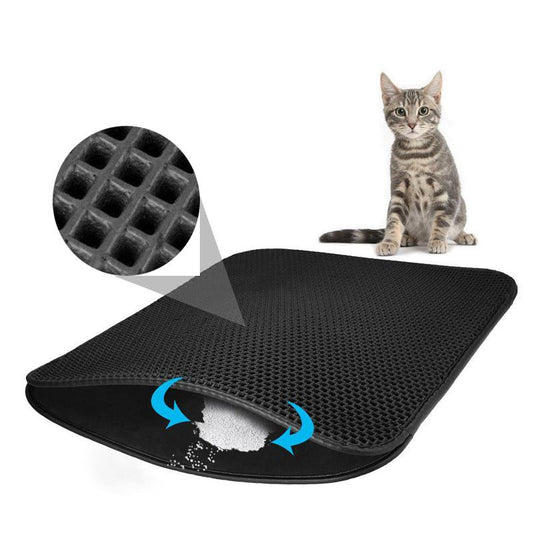 Cat Litter Mat, Litter Box Mat,Honeycomb Double Layer Trapping Litter Mat Design,Waterproof Urine Proof Kitty Litter Mat,Easy Clean Scatter Control(40*50Cm) Sale 7962 Animals & Pet Supplies > Pet Supplies > Cat Supplies > Cat Litter Box Mats Dunmore (45 X 60cm)/(17.7 X 23.6 inch) Black 