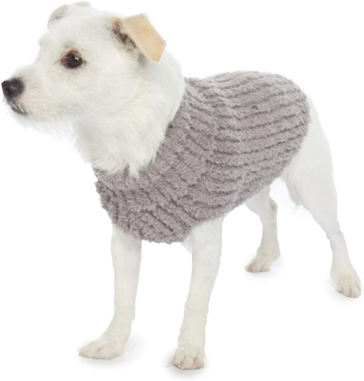 Barefoot Dreams Cozychic Ribbed Pet Sweater, Dog Clothes-Warm Gray,Large,Bdpcc0822 Animals & Pet Supplies > Pet Supplies > Dog Supplies > Dog Apparel Barefoot Dreams   