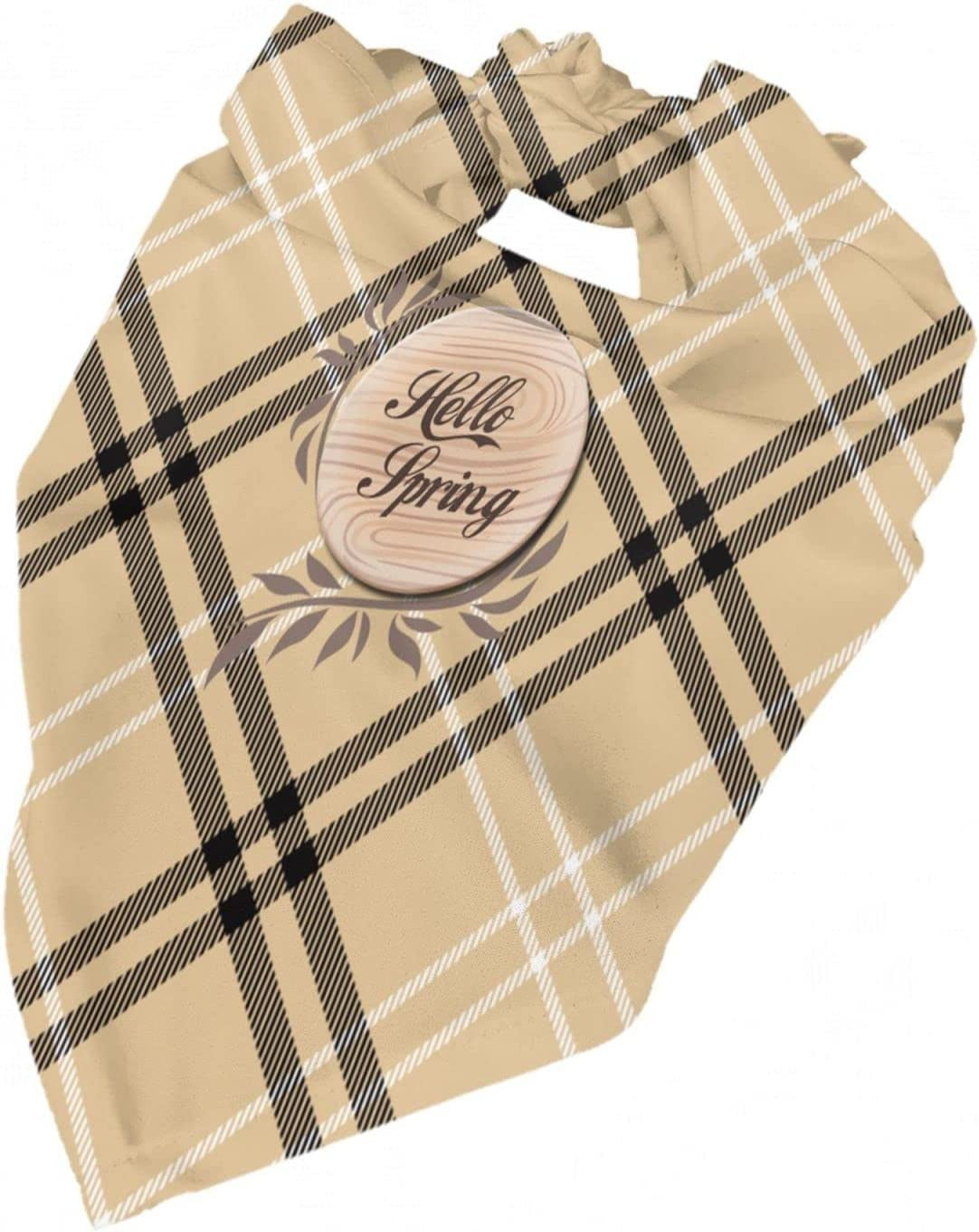 Hello Spring Wood Sign in Pet Decorative Triangle Scarf Pet Neckerchief Suitable for Dogs, Cats, Pets Breathable, Anti-Fouling Suitable for Dressing up Pets Animals & Pet Supplies > Pet Supplies > Dog Supplies > Dog Apparel OLYGLO   