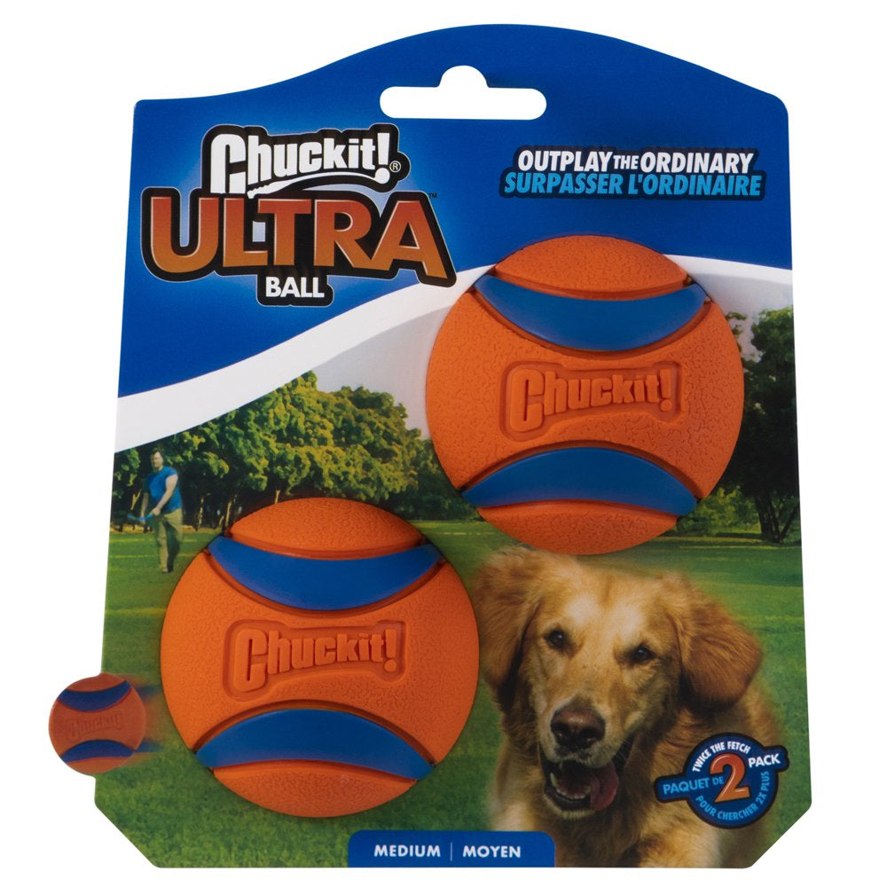 Chuckit! Ultra Ball Durable Dog Toys, Medium, 2-Pack Animals & Pet Supplies > Pet Supplies > Dog Supplies > Dog Toys Petmate   