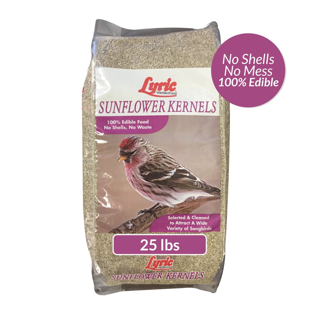 Lyric Sunflower Kernels Wild Bird Seed - No Waste Bird Food - 5 Lb. Bag Animals & Pet Supplies > Pet Supplies > Bird Supplies > Bird Food Lebanon Seaboard Corporation 25 lbs  