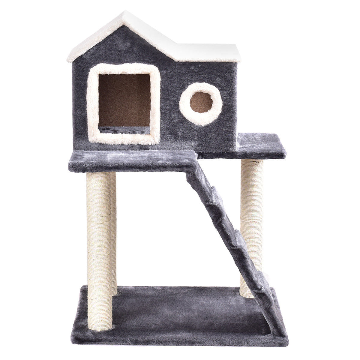 Gymax 36'' Cat Tree Kitten Activity Tower Furniture Room Condo Scratching Posts Ladder