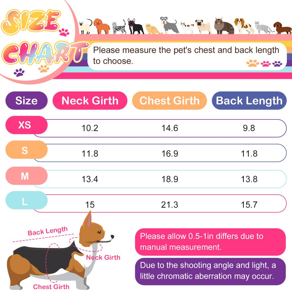 BRKURLEG Dog Striped T-Shirt, Breathable Colorful Cotton Pet Sweatshirt with Stripes for Puppies Cats Small Medium Large Dogs, Cat Dog Pajamas, Pet Apparel Animals & Pet Supplies > Pet Supplies > Dog Supplies > Dog Apparel BRKURLEG   