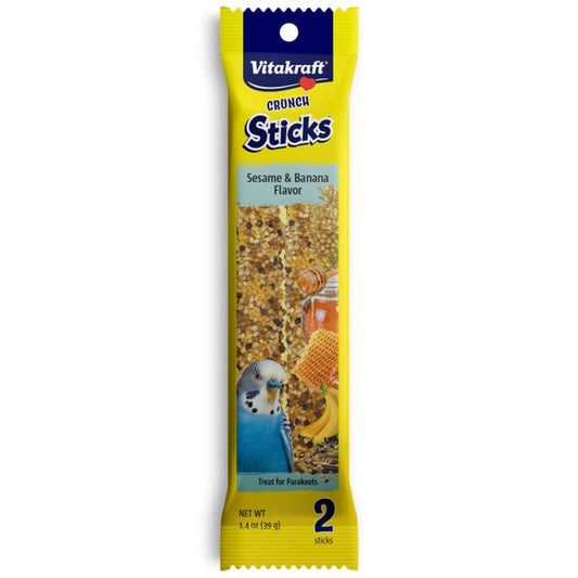 Vitakraft Parakeet Crunch Sticks W/Sesame & Banana Treat Sticks 2Pk 1.4 Oz. Animals & Pet Supplies > Pet Supplies > Bird Supplies > Bird Treats Vitakraft Sun Seed   