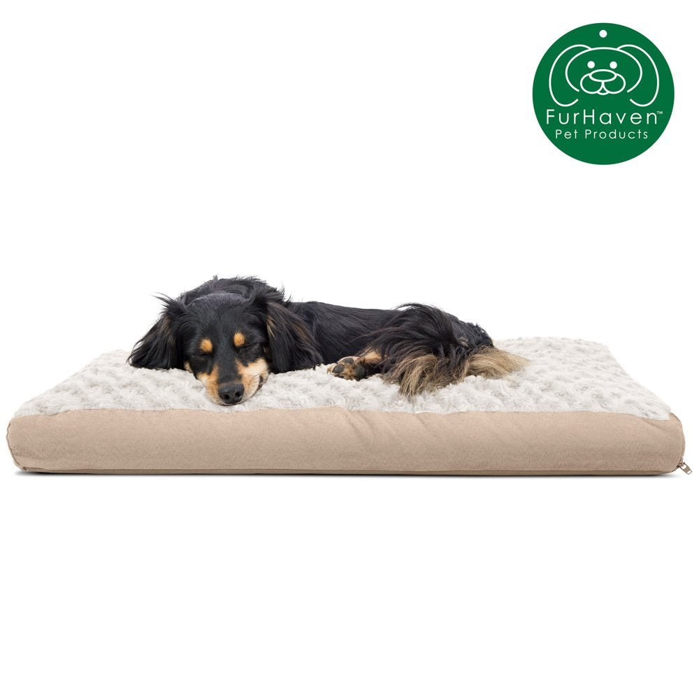 Furhaven Pet Products | Deluxe Plush Pillow Pet Bed for Dogs & Cats, Chocolate, Large Animals & Pet Supplies > Pet Supplies > Cat Supplies > Cat Beds FurHaven Pet M Cream 