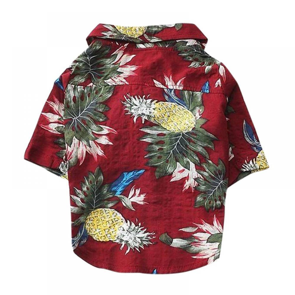 Hawaiian Dog Shirt Summer Breathable Pet Clothes Dog Sweatshirts Cool Coconut Tree Pineapple Beach Dog Shirts for Small Medium Large Dog Cat Boy Girl Cute Dog Polo Apparel Animals & Pet Supplies > Pet Supplies > Dog Supplies > Dog Apparel Stibadium XXL Red 