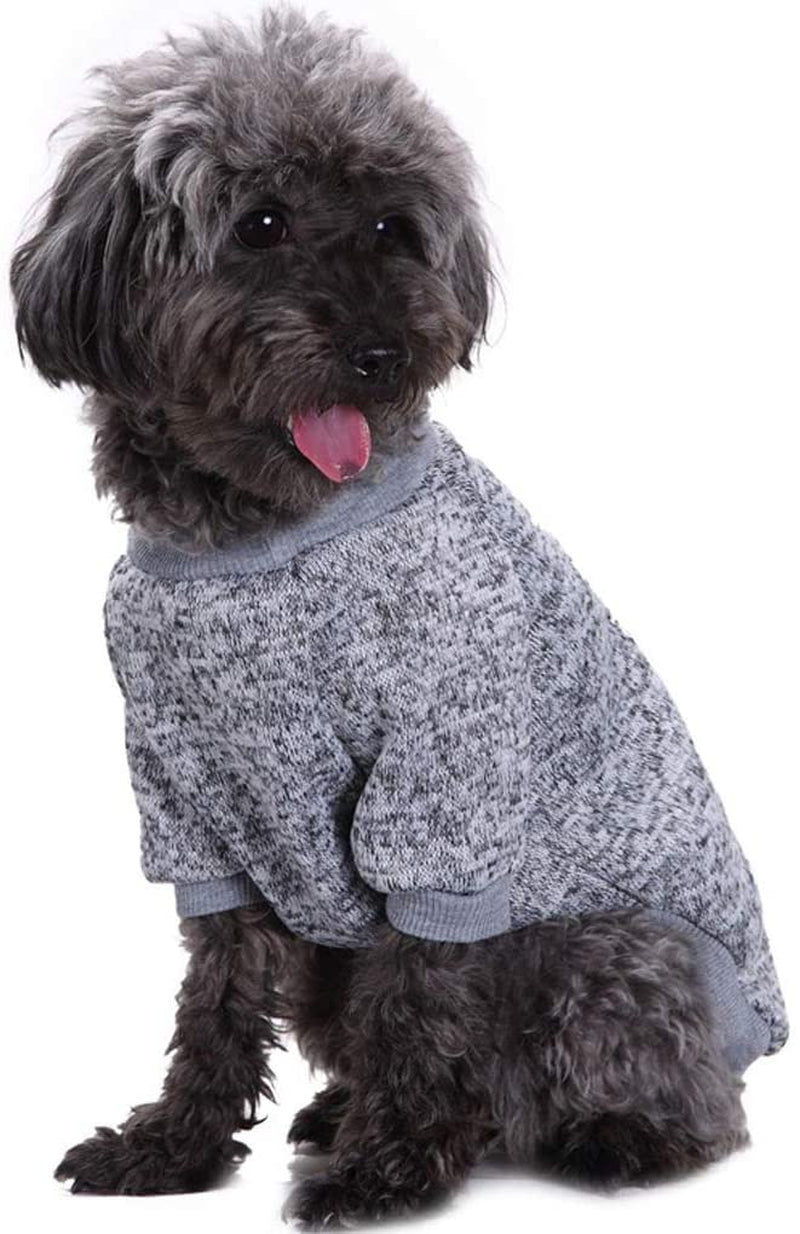 CHBORLESS Pet Dog Classic Knitwear Sweater Warm Winter Puppy Pet Coat Soft Sweater Clothing for Small Dogs (M, Grey) Animals & Pet Supplies > Pet Supplies > Dog Supplies > Dog Apparel CHBORLESS   