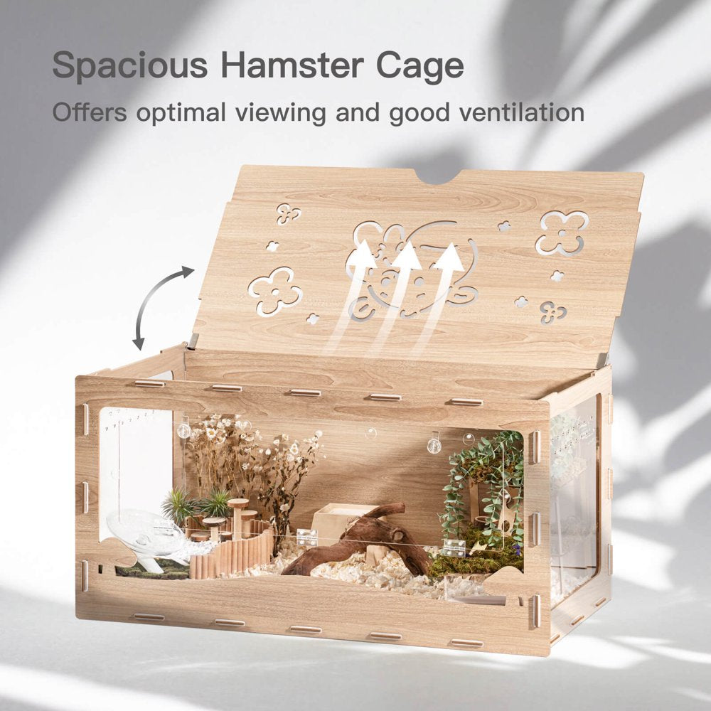 Canddidliike 40" Wooden Hamster Cage Small Animals House Pet Habitat Natural Animals & Pet Supplies > Pet Supplies > Small Animal Supplies > Small Animal Habitats & Cages Canddidliike   