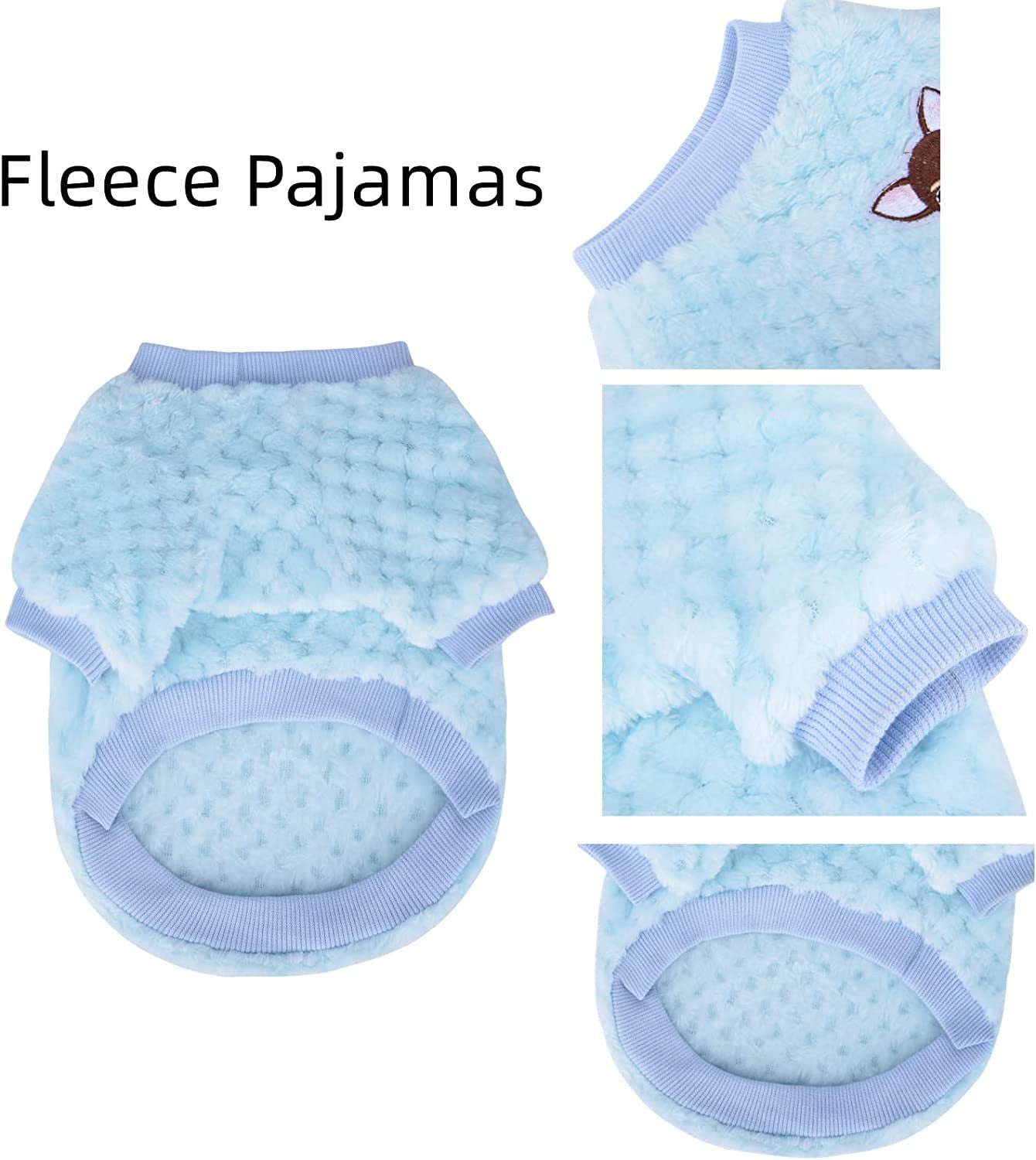 4 Pieces Small Dog Sweaters Chihuahua Fleece Clothes XXS~S Winter Warm Puppy Sweaters Boys Girls Tiny Dog Outfits for Teacup Yorkie Puppies Extra Small Breed Costume (X-Small Bust 10.23") Animals & Pet Supplies > Pet Supplies > Dog Supplies > Dog Apparel Kosiyi   