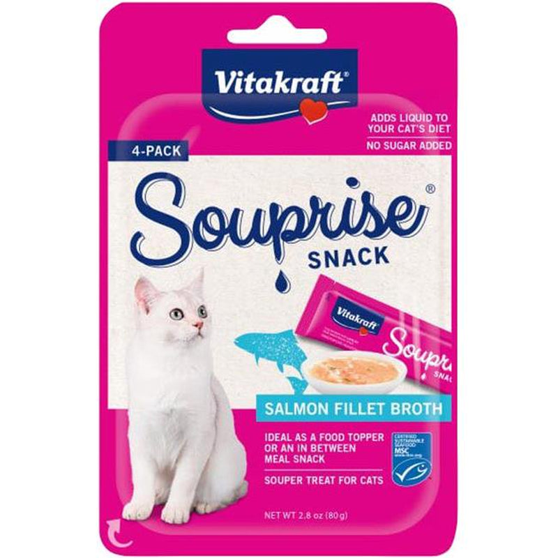 Topdawg 39210 Souprise Broth Cat Treat&#44; Salmon - Pack of 4
