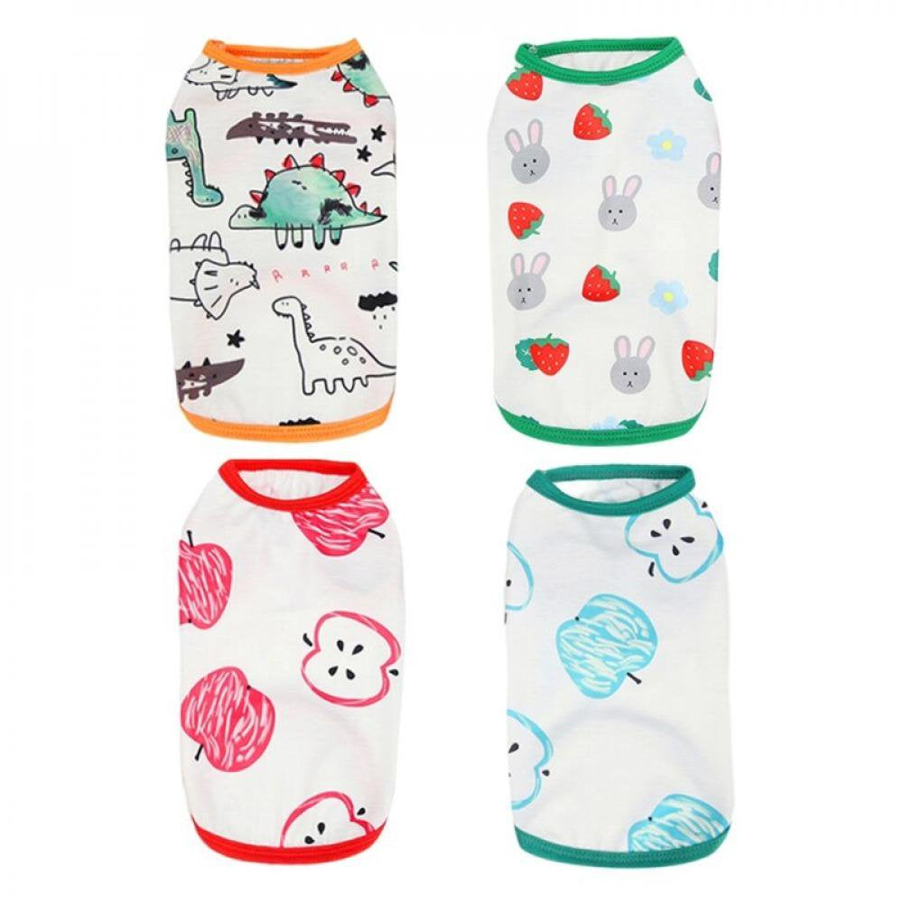 Popvcly 4 Pieces Dog T-Shirt Pet Vest Summer Breathable Pet Apparel Colorful Puppy Sweatshirt Dog Clothes for Small Medium Dogs C S Animals & Pet Supplies > Pet Supplies > Dog Supplies > Dog Apparel 719724024 M C 