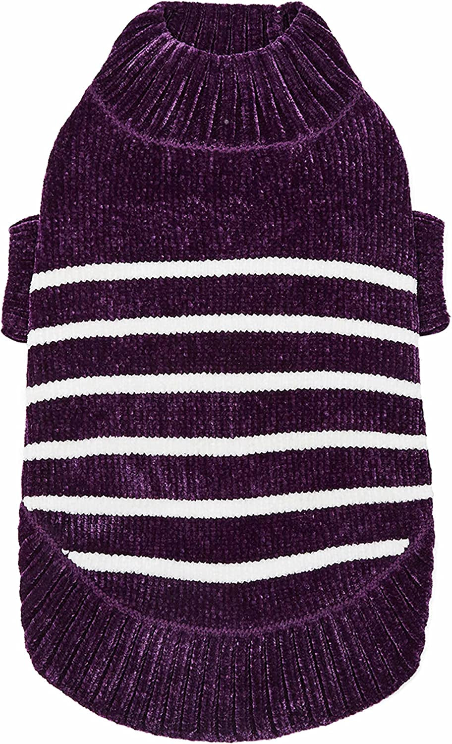 Blueberry Pet Cozy Soft Chenille Classy Striped Dog Sweater in Burgundy Red, Back Length 14", Pack of 1 Clothes for Dogs Animals & Pet Supplies > Pet Supplies > Dog Supplies > Dog Apparel Blueberry Pet Dark Plum 16 inch (Pack of 1) 