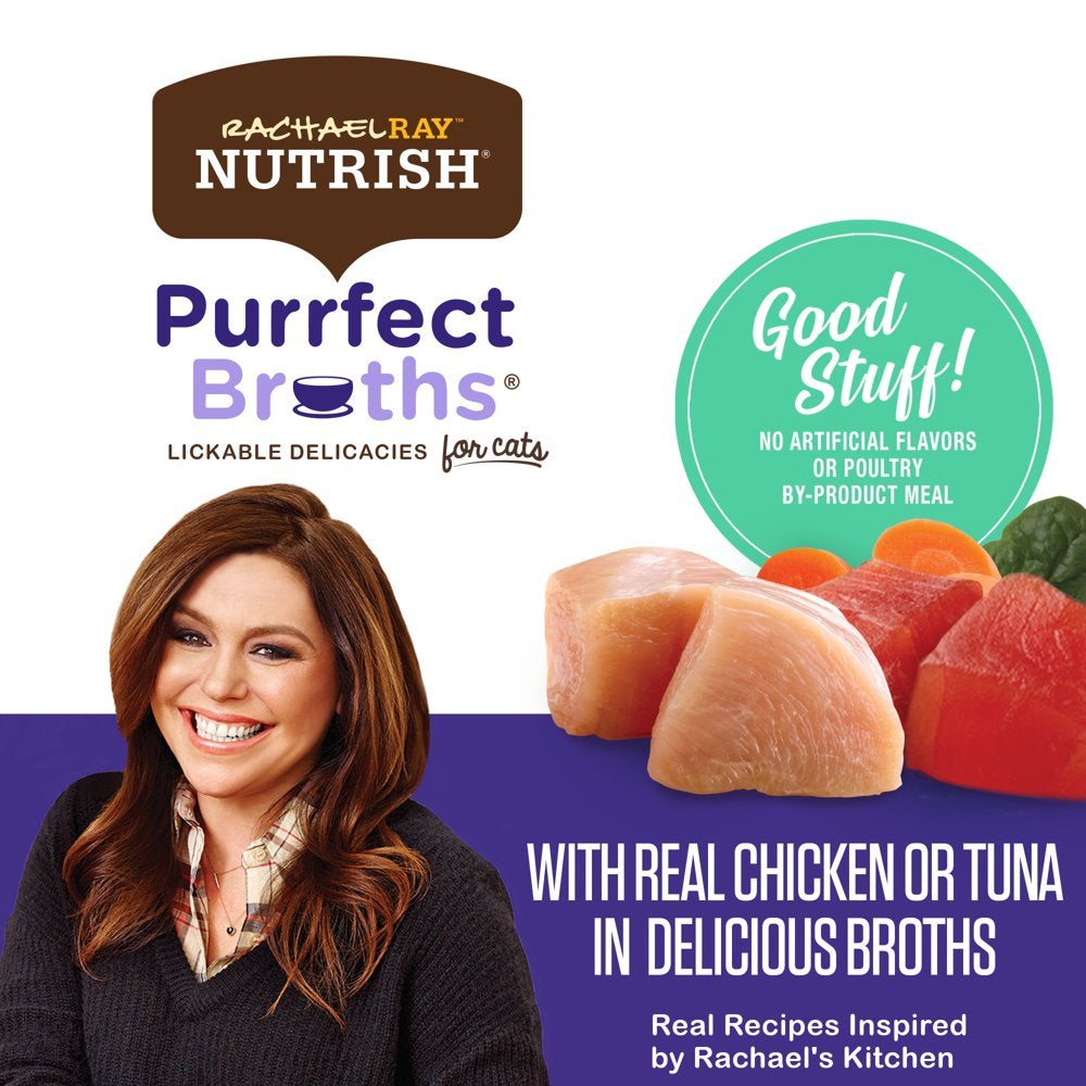 Rachael Ray Nutrish Purrfect Broths Grain Free Variety Pack, All Natural Complement for Cats, 1.4 Oz Pouches, 12-Count Animals & Pet Supplies > Pet Supplies > Cat Supplies > Cat Treats The J.M. Smucker Company   