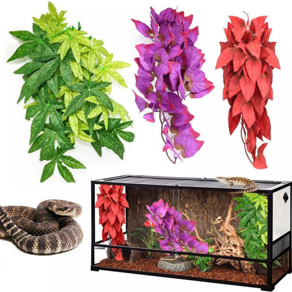 Summark Reptile Plants Amphibian Hanging Plants for Lizards Geckos Bearded Dragons Snake Hermit Crab Tank Pets Habitat Decorations Animals & Pet Supplies > Pet Supplies > Small Animal Supplies > Small Animal Habitat Accessories Sunmark   