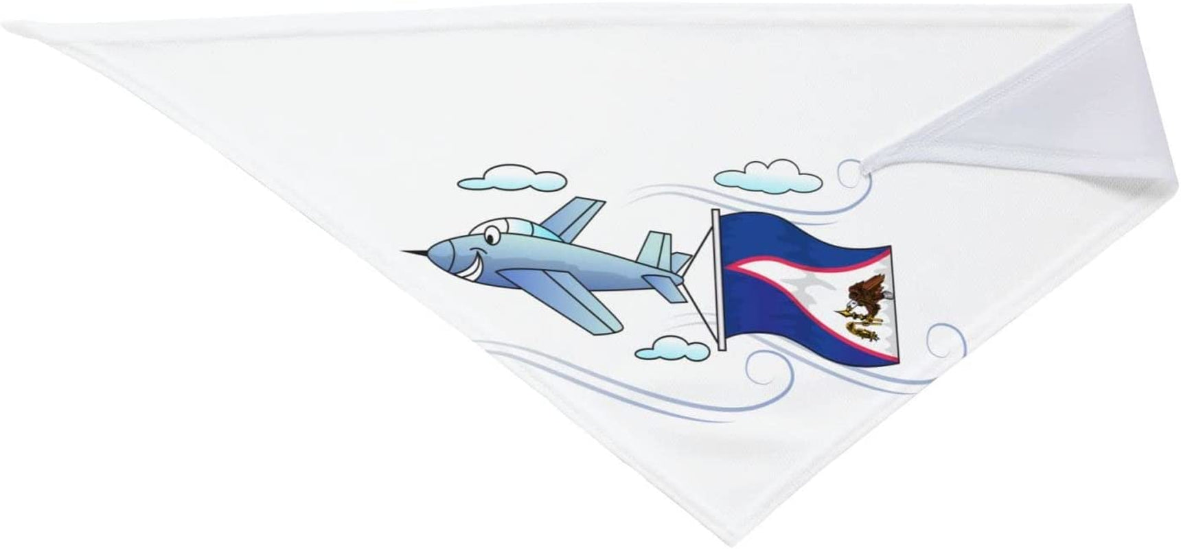 Airplane with Flag American Samoa Pet Dog and Cat Decorative Triangle Scarf,Dog Bandana,Breathable and Stain Resistant. Animals & Pet Supplies > Pet Supplies > Dog Supplies > Dog Apparel ZALTAS   