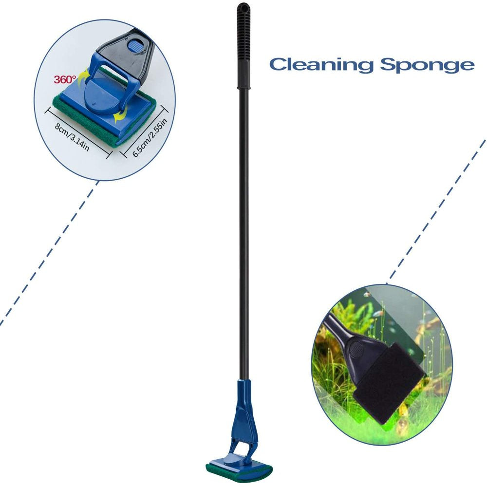 Lychee 5 in 1 Fish Tank Cleaner Aquarium Cleaning Set Fish Net Siphon Gravel Cleaner Algae Scrubber Scraper Glass Cleaner Tool Kit Blue and Black Animals & Pet Supplies > Pet Supplies > Fish Supplies > Aquarium Cleaning Supplies Lychee   