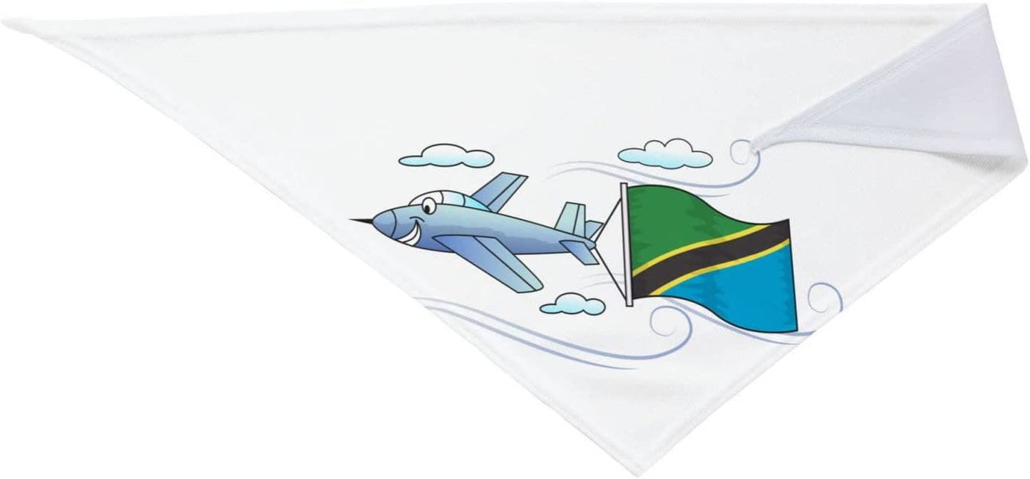 Airplane with Flag of Tanzania Pet Dog and Cat Decorative Triangle Scarf,Dog Bandana,Breathable and Stain Resistant. Animals & Pet Supplies > Pet Supplies > Dog Supplies > Dog Apparel ZALTAS   