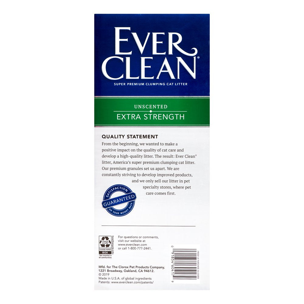 Ever Clean Extra Strength Unscented Odor Control Cat Litter, 25 Lb Box Animals & Pet Supplies > Pet Supplies > Cat Supplies > Cat Litter Clorox USA   