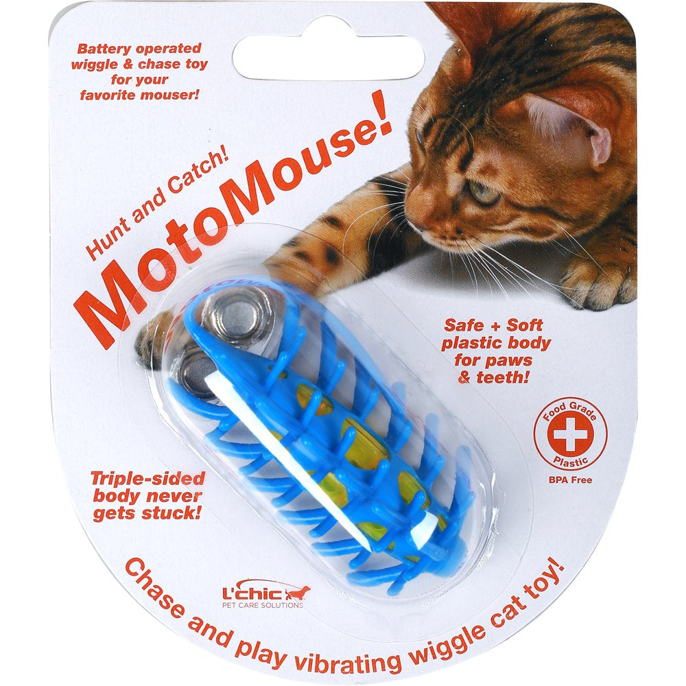 Moto Mouse Critter Cat Toy in Blue/Yellow Color Animals & Pet Supplies > Pet Supplies > Cat Supplies > Cat Toys L'chic   