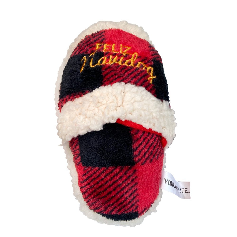 Vibrant Life Holiday Slipper Dog Toy with Squeaker for Light to Moderate Chewing Animals & Pet Supplies > Pet Supplies > Dog Supplies > Dog Toys Vibrant Life   