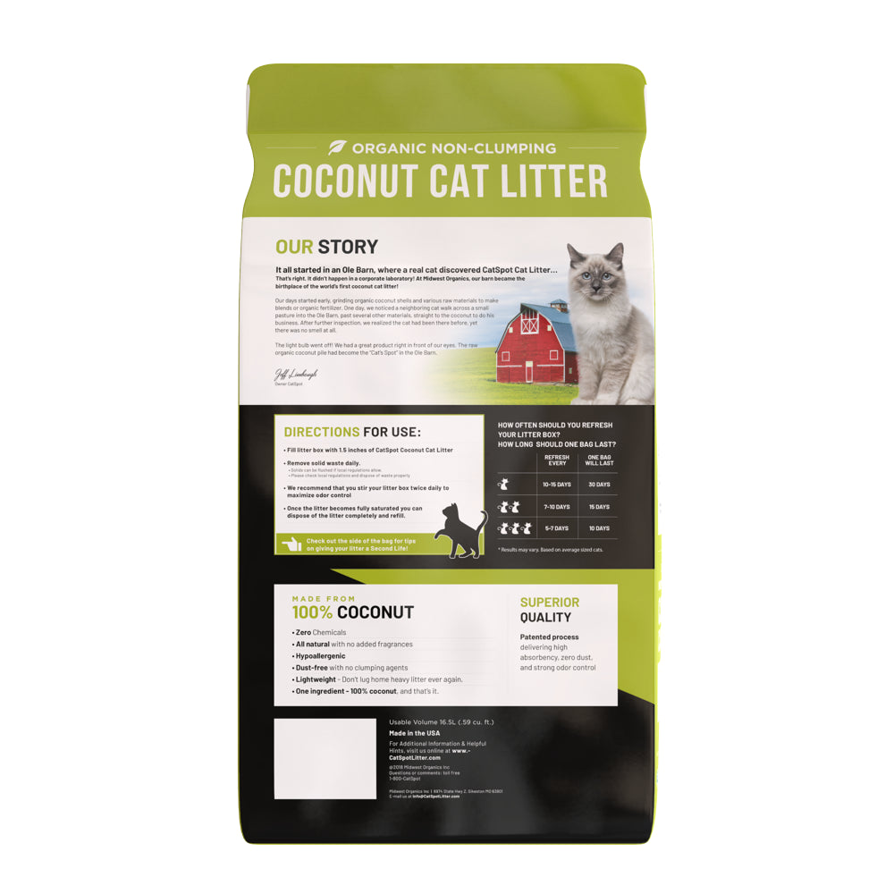 Catspot 100% Organic Coconut Non Clumping Cat Litter, 5 Lb Bag Animals & Pet Supplies > Pet Supplies > Cat Supplies > Cat Litter Midwest Organics Inc.   