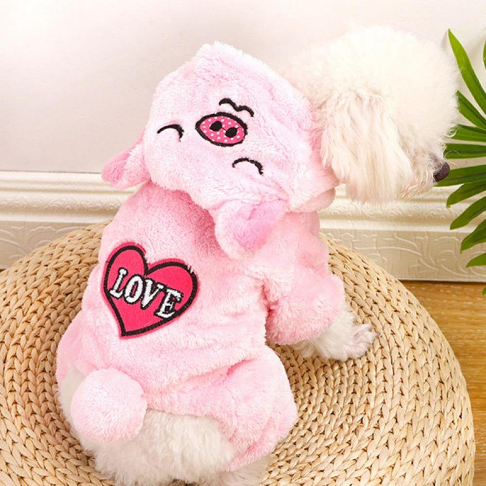 Jongmart Pet Halloween Costume, Cute Pink Pig Dogs Outfit Warm Apparel for Dog Fall Winter Animals & Pet Supplies > Pet Supplies > Dog Supplies > Dog Apparel Jongmart   