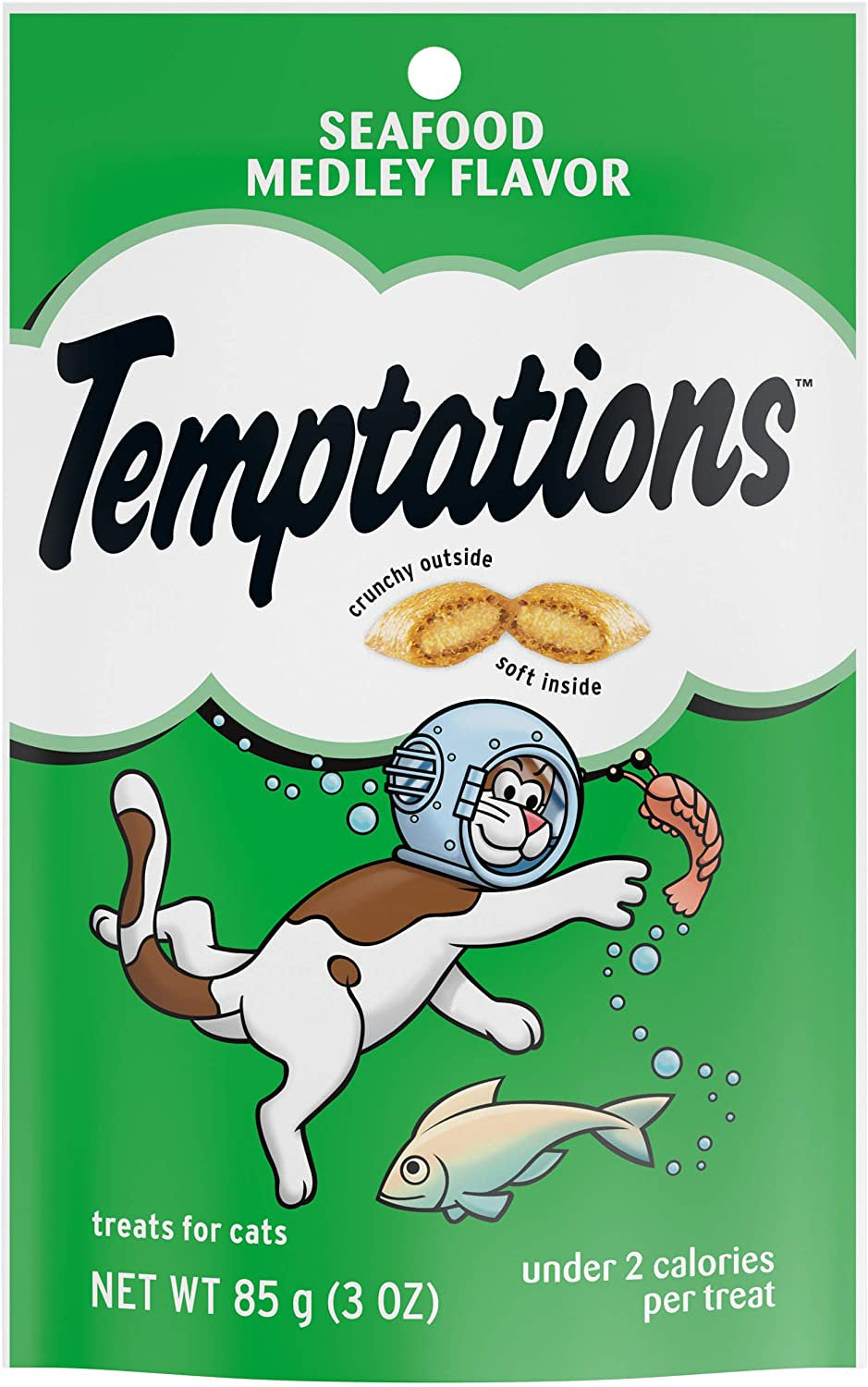 Temptations Cat Treats Variety Pack, Bundle of 7 Flavors (Chicken, Tuna, Salmon, Turkey, Beef, Creamy Dairy and Seafood Medley) with a Pair of Cat Grooming Gloves