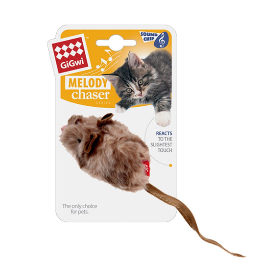Vealind Gigwi Melody Chaser Pet Mouse Interactive Cat Toy Plush Toys for Dogs and Cats (Mouse) Animals & Pet Supplies > Pet Supplies > Cat Supplies > Cat Toys Vealind Mouse  