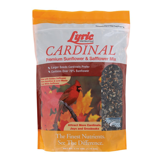 Lyric Cardinal Wild Bird Seed, Sunflower and Safflower Premium Bird Food Mix, 3.75 Lb. Bag Animals & Pet Supplies > Pet Supplies > Bird Supplies > Bird Food Lebanon Seaboard Corporation 3.75 lbs  
