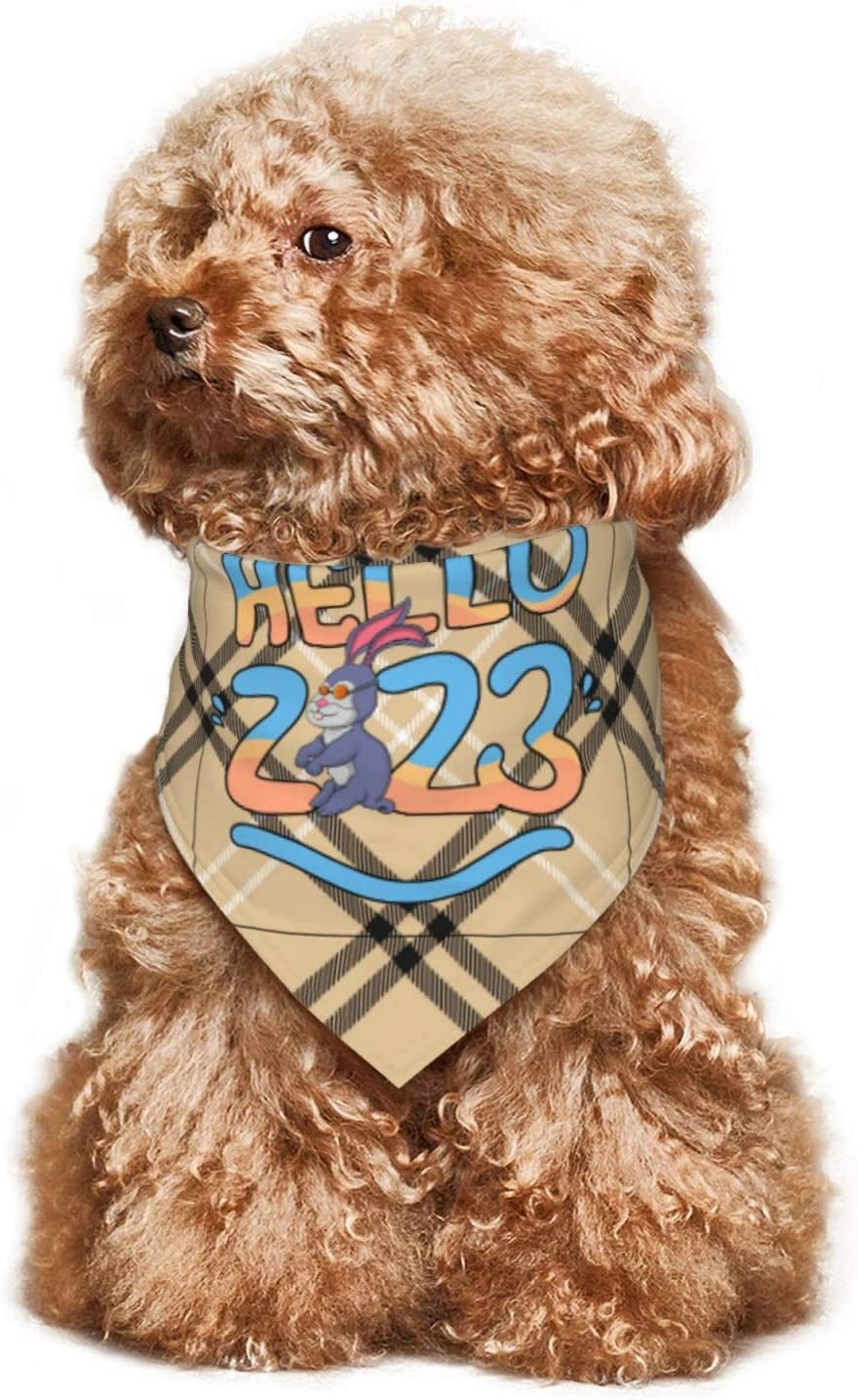 Hello 2023 Pet Dog and Cat Decorative Triangle Scarf,Dog Bandana,Breathable and Stain Resistant. Animals & Pet Supplies > Pet Supplies > Dog Supplies > Dog Apparel ZALTAS   