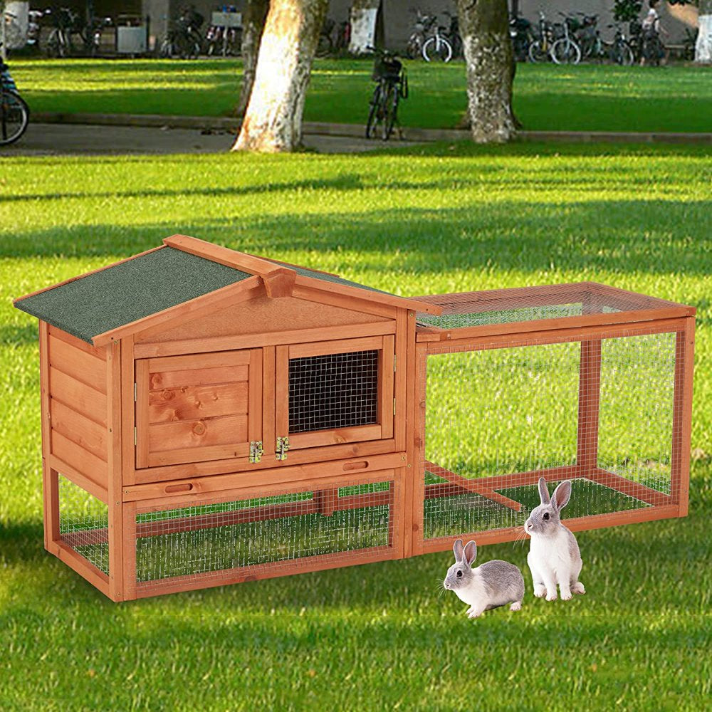 Outdoor Wooden Dog Kennel, Small Animal House with Raised Feet, Waterproof & Openable Asphalt Roof, 33.3”X 24.4”X 22” Animals & Pet Supplies > Pet Supplies > Dog Supplies > Dog Houses AVAWING Rabbit Hutch  
