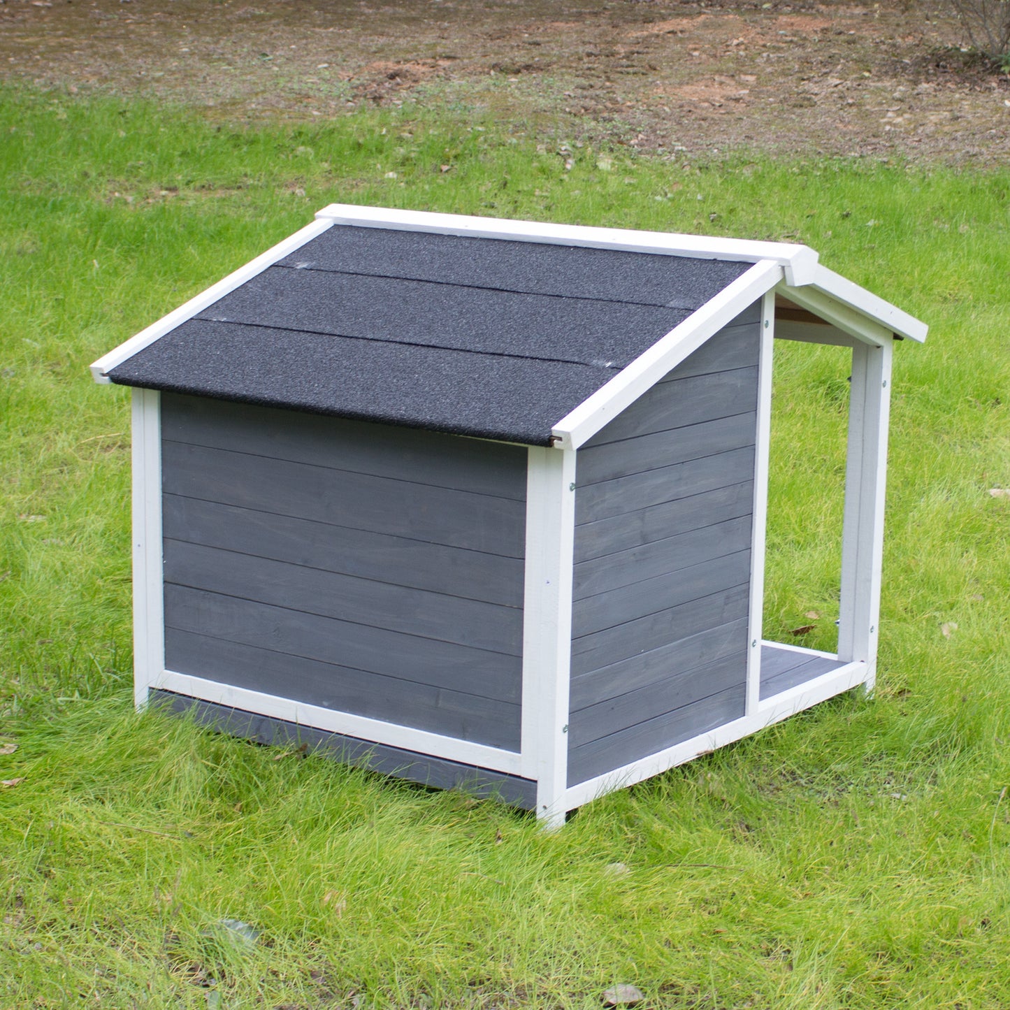 Aukfa Outdoor Wood Lodge Dog House, Pet Dog Puppy Shelter, Waterproof Dog House for Medium Pet Animals & Pet Supplies > Pet Supplies > Dog Supplies > Dog Houses Aukfa   