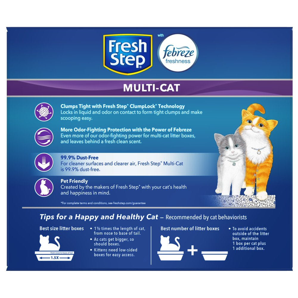 Fresh Step Multi-Cat Extra Strength Scented Litter with the Power of Febreze, Clumping Cat Litter, 20 Pounds Animals & Pet Supplies > Pet Supplies > Cat Supplies > Cat Litter The Clorox Company   