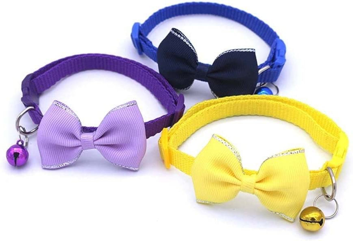 Dog Collar for Small Dogs,Soft Cat Collars Breakaway Pet Collar with Bow Tie Bells Pendant,Adjustable Collar for Small Medium Large Dogs(Yellow) Animals & Pet Supplies > Pet Supplies > Dog Supplies > Dog Apparel BEMEI   