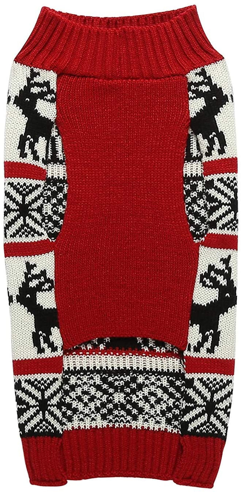 Ugly Vintage Knit Xmas Reindeer Holiday Festive Dog Sweater for Small Dogs, Small (S) Back Length 12" Animals & Pet Supplies > Pet Supplies > Dog Supplies > Dog Apparel Lanyar   