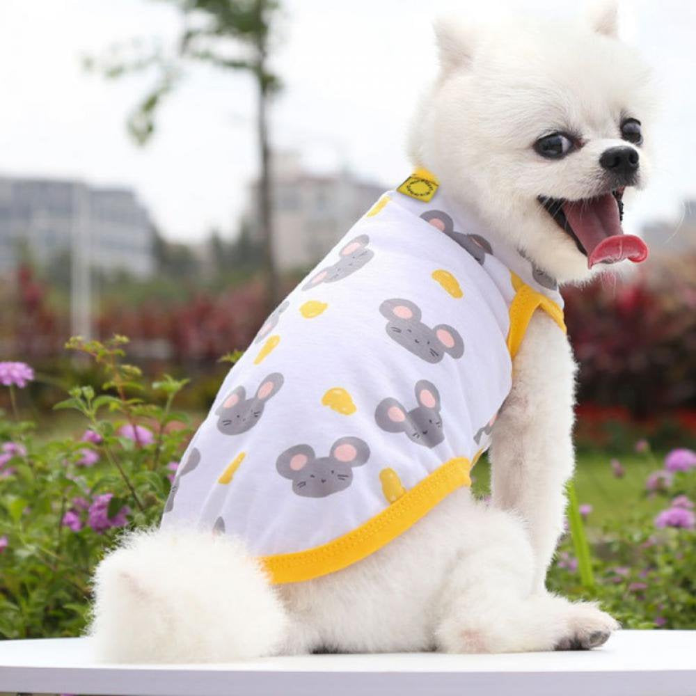 Dog Clothes,Printing Vest,Cotton Pet Costume Clothes Comfortable Puppy Tee Shirts Sweatshirt Breathable Dog Vest Pet Apparel for Small Medium Dogs Cats,Colorful Pattern Animals & Pet Supplies > Pet Supplies > Cat Supplies > Cat Apparel Jongmart   