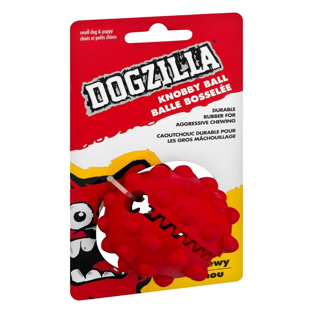 Dogzilla Durable Rubber Dog Treat Ball Toy, Red , Small Animals & Pet Supplies > Pet Supplies > Dog Supplies > Dog Toys Doskocil Manufacturing Co Inc   