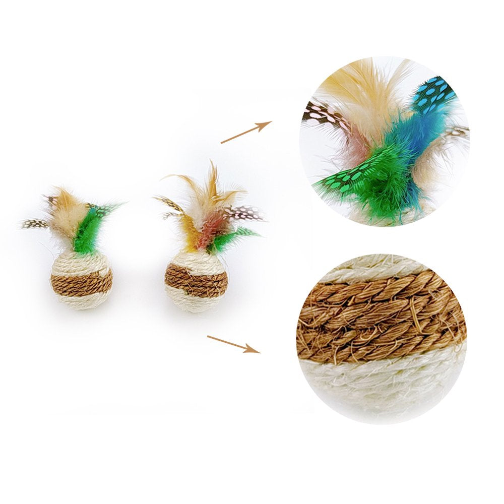 Feelers Cat Toy Tumbler, Feather Cat Toy for Cat Kitten Indoor Exercise, Cat Interactive Ball Toys, Sisal, 1PCS Animals & Pet Supplies > Pet Supplies > Cat Supplies > Cat Toys Feelers   