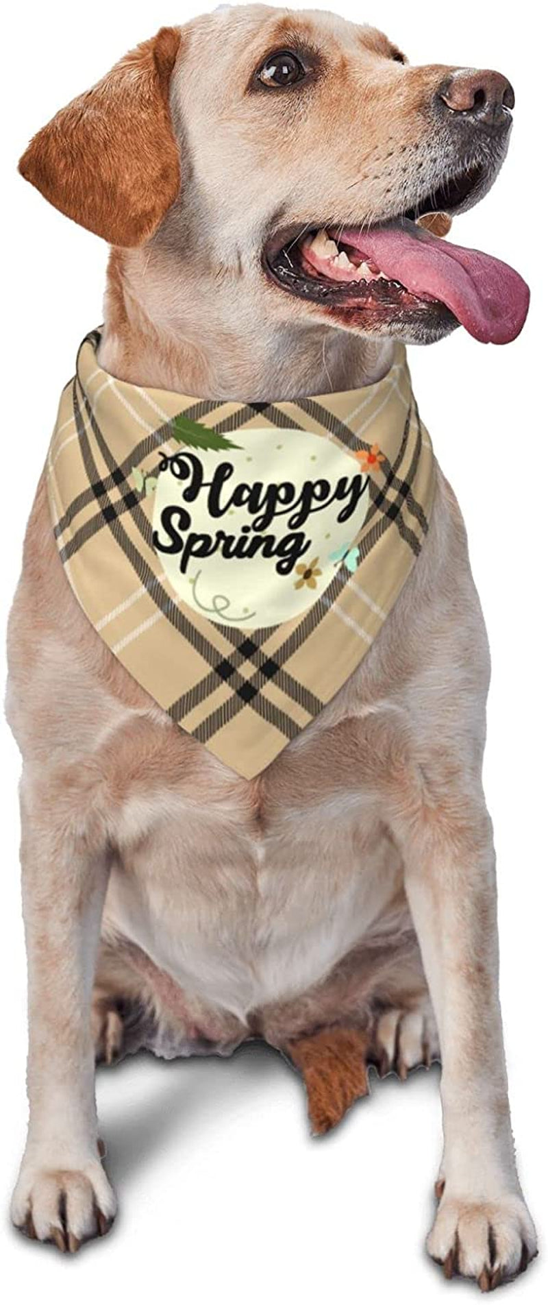 Happy Spring Hand Drawn Pet Dog and Cat Decorative Triangle Scarf,Dog Bandana,Breathable and Stain Resistant. Animals & Pet Supplies > Pet Supplies > Dog Supplies > Dog Apparel ZALTAS   