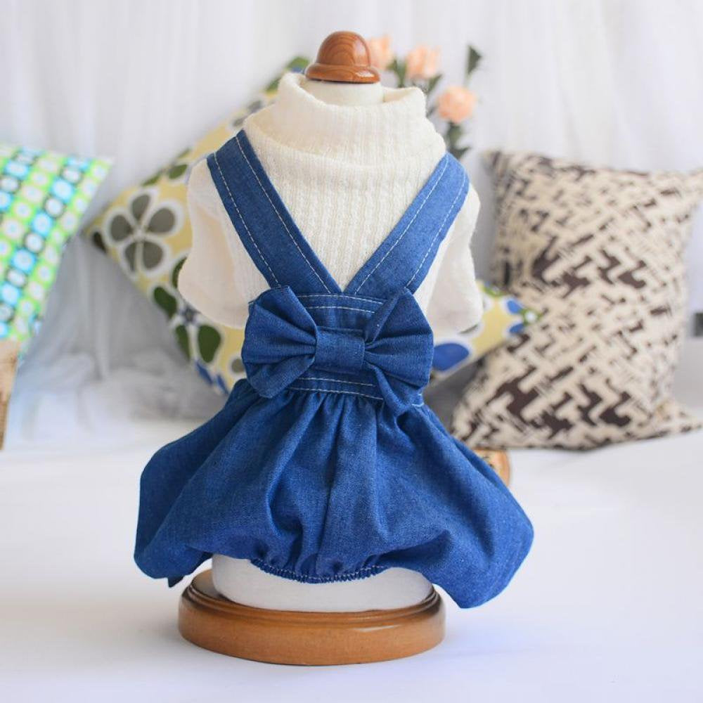 Puppy Pet Dog Denim Strap Pants Dress Clothes Apparels for Small Dog Cat Puppy Animals & Pet Supplies > Pet Supplies > Cat Supplies > Cat Apparel Dragonus S Blue 