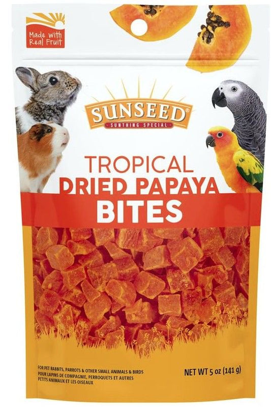 Sunseed Tropical Dried Papaya Bites for Birds and Small Animals 5 Oz Pack of 2 Animals & Pet Supplies > Pet Supplies > Bird Supplies > Bird Treats SunSeed   