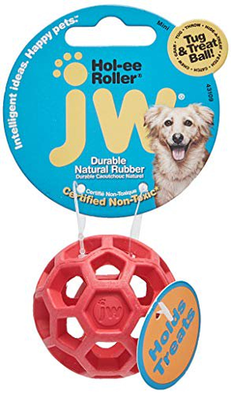 JW Pet Company Mini Hol-Ee Roller Dog Toy, Colors Vary - Pack of 3