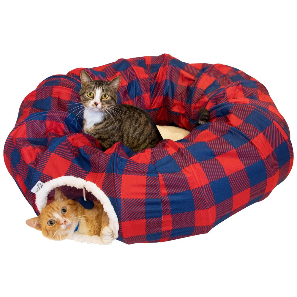 Kitty City Large Plaid Cat Tunnel Bed, Cat Toy - for Cat and Kitten Animals & Pet Supplies > Pet Supplies > Cat Supplies > Cat Beds Sport Pet   