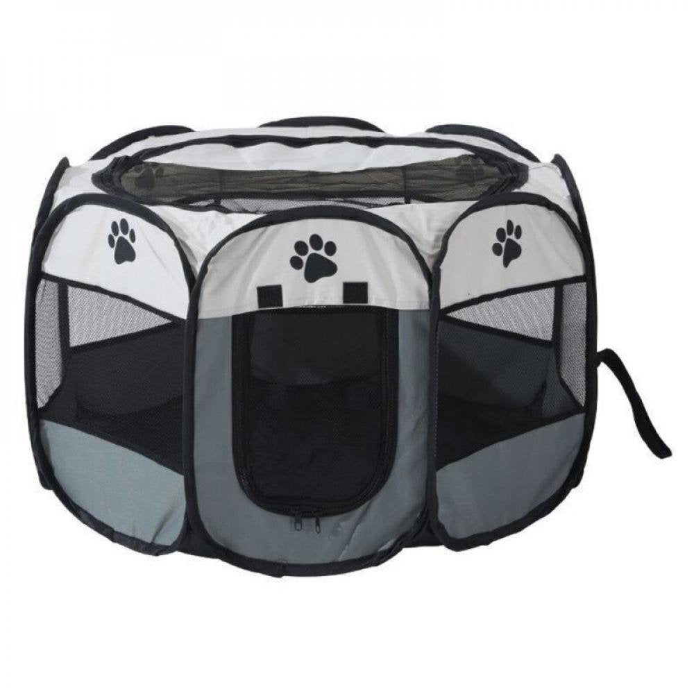 Elaydool Portable Pet Cage Folding Pet Tent Outdoor Dog House Octagon Cage for Cat Indoor Playpen Puppy Cats Kennel Delivery Room Animals & Pet Supplies > Pet Supplies > Dog Supplies > Dog Houses Elaydool 91x91x58cm Gray 