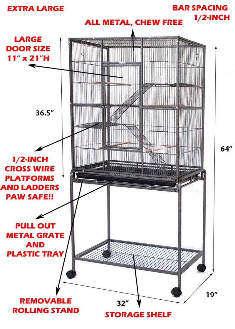 Extra Large 4-Tiers Small Animal Critter House Habitat Cage with Narrow 1/2-Inch Wire Spacing for Guinea Pig Ferret Chinchilla Sugar Glider Rats Mice Hamster Hedgehog Gerbil Animals & Pet Supplies > Pet Supplies > Small Animal Supplies > Small Animal Habitats & Cages Mcage   