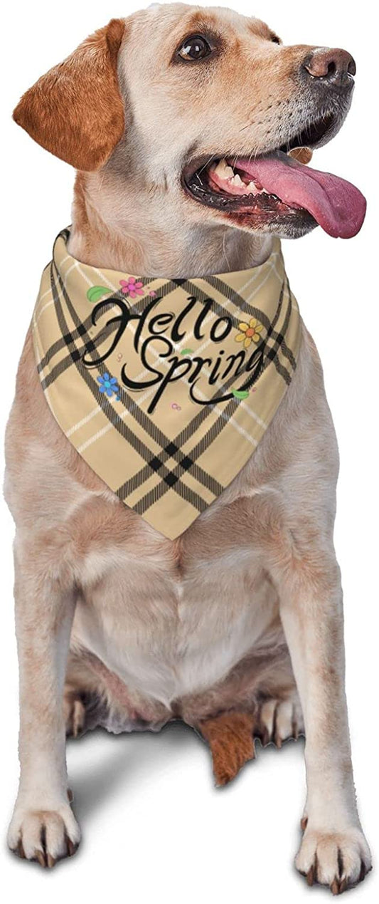 Hello Spring Wordart Tags Pet Dog and Cat Decorative Triangle Scarf,Dog Bandana,Breathable and Stain Resistant. Animals & Pet Supplies > Pet Supplies > Dog Supplies > Dog Apparel ZALTAS   