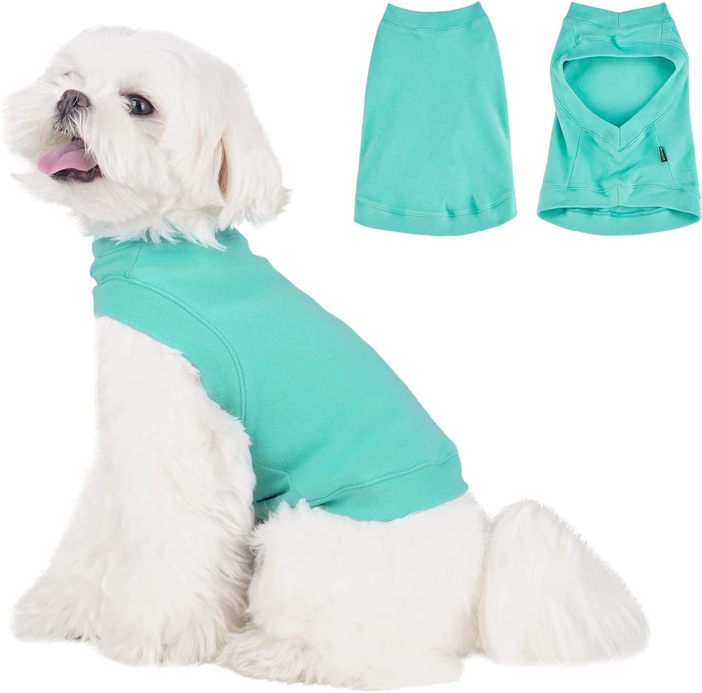 Soft Fleece Dog Sweatshirt - Warm Dog Sweaters for Small Medium Dogs Cats Cold Weather - Cat Sweater Pullover Stretchy Hoodie Easy on - Comfortable Dog Winter Clothes Pet Sweaters Vest for Doggie Animals & Pet Supplies > Pet Supplies > Dog Supplies > Dog Apparel Dociote Lake Blue L 