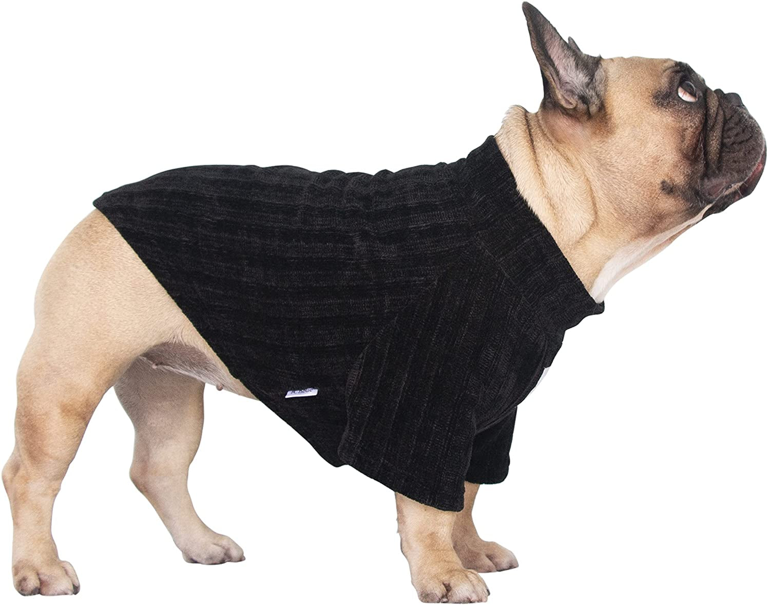 Ichoue Pet Dog Winter Warm Sweater Clothes Turtleneck for French Bulldog Frenchie Shiba Inu Corduroy Cold Weather Pullover Coat Shirt - Blue/Medium Animals & Pet Supplies > Pet Supplies > Dog Supplies > Dog Apparel iChoue Black Small (Pack of 1) 