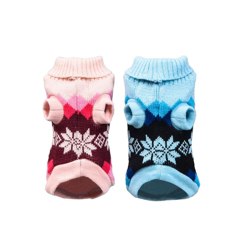 Dog Woolen Christmas Sweater Winter Warm Small Pet Apparel Mini Putty Cute Printed High Collar Shirt Soft Jacket Knitted Crochet Wool Elastic Coat Sweatshirt Xmas Doggy Animals & Pet Supplies > Pet Supplies > Dog Supplies > Dog Apparel OCHINE   